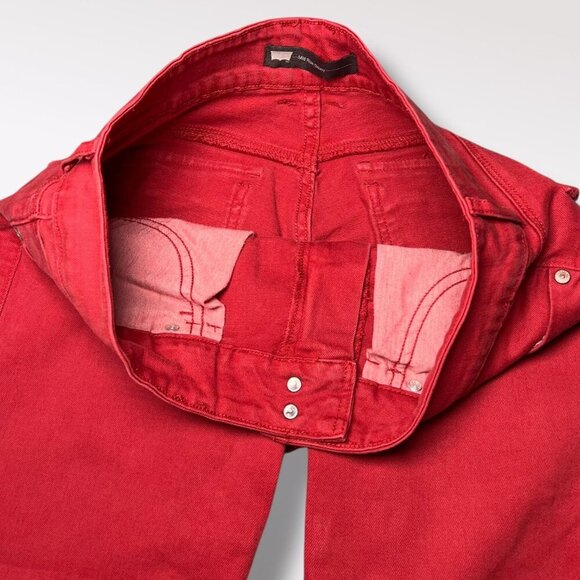 Levi’s Red Mid Rise Skinny Jeans Stretch Approx. Size 8 - Picture 4 of 11